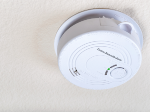 CO detector in living room of Pompano Beach, FL home